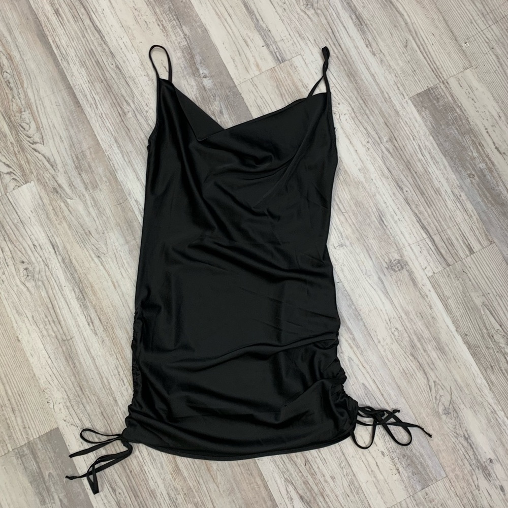 Kendall & Kylie Pacsun Black Silk Cowl Neck Dress